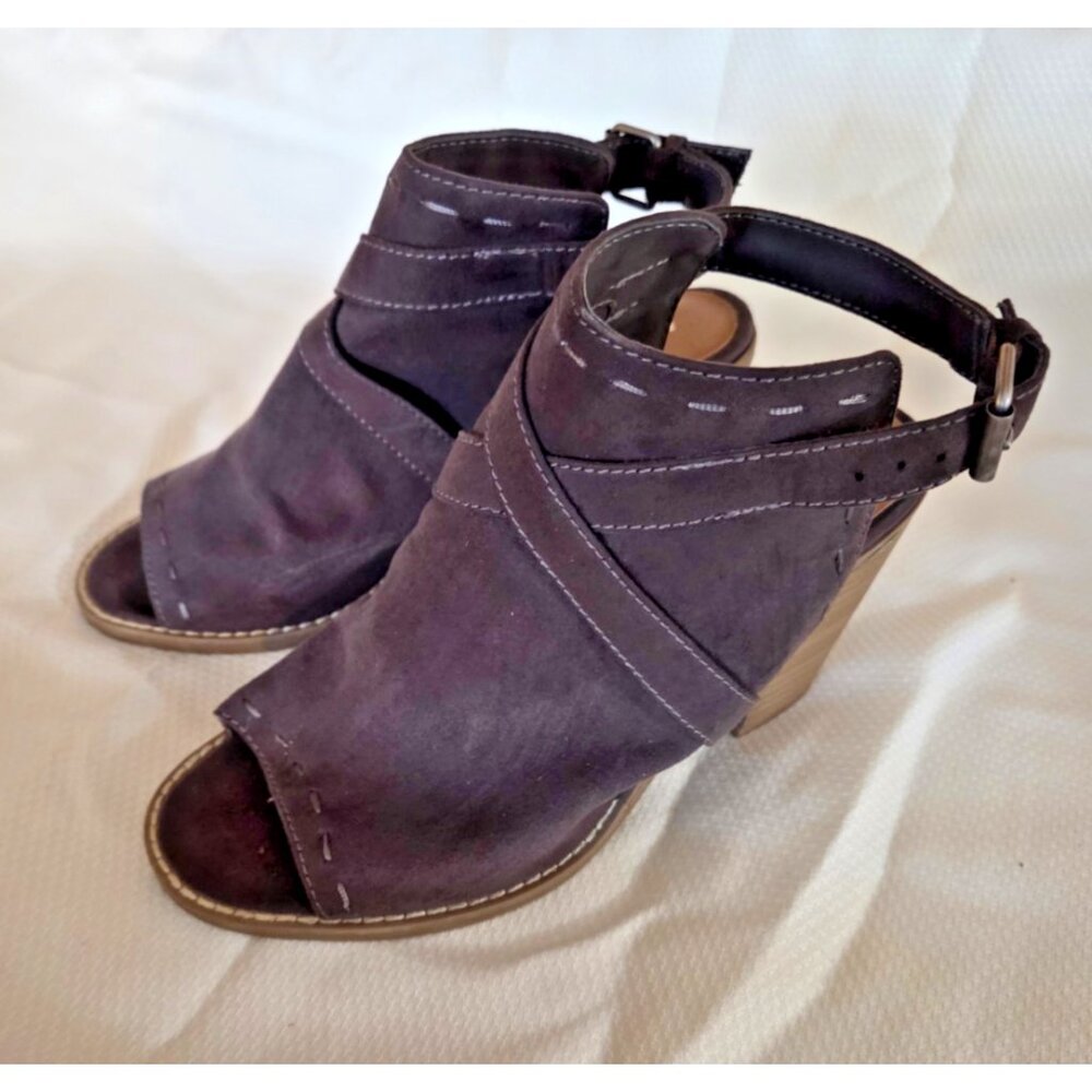 Dolcetta Brooke Heeled Mules Womens Size 8 Brown Open Toe Ankle Strap Block Heel